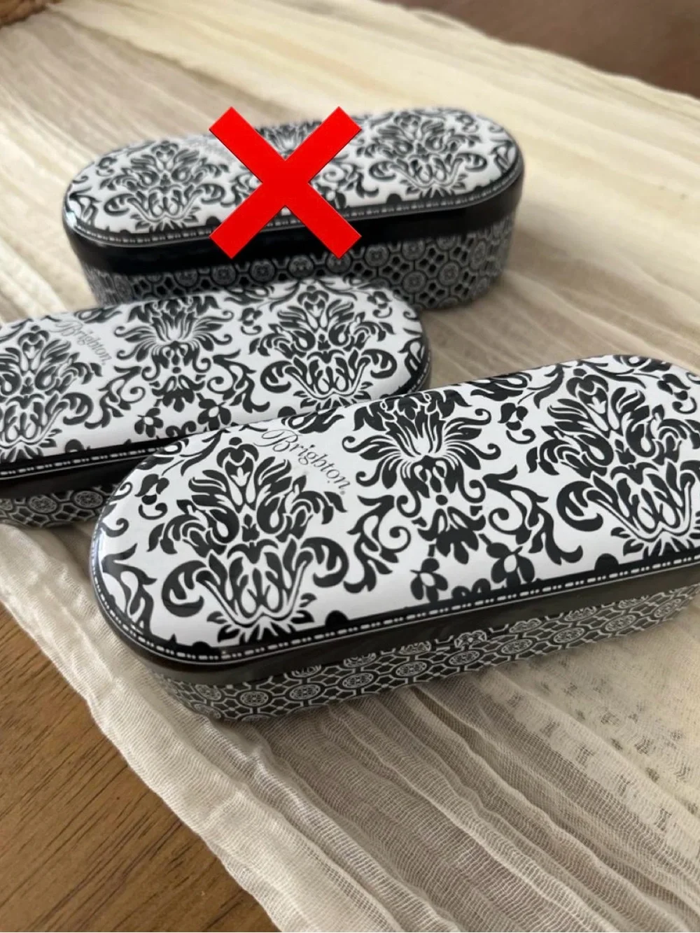 Brighton Black and White sunglass cases- set of 2